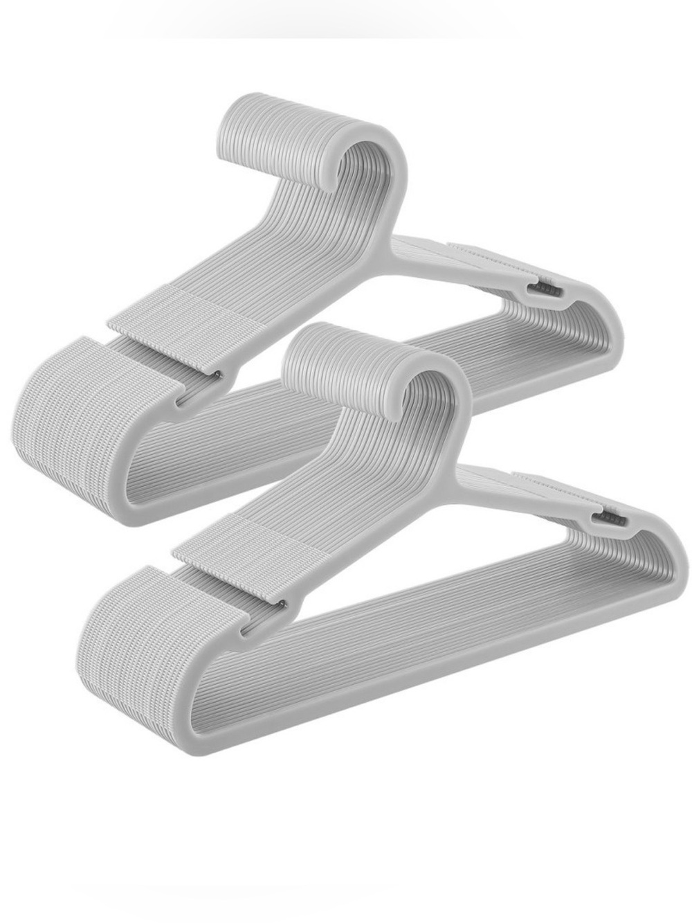 Slim Non-Slip Closet Hangers, Light Gray - 50 Pack